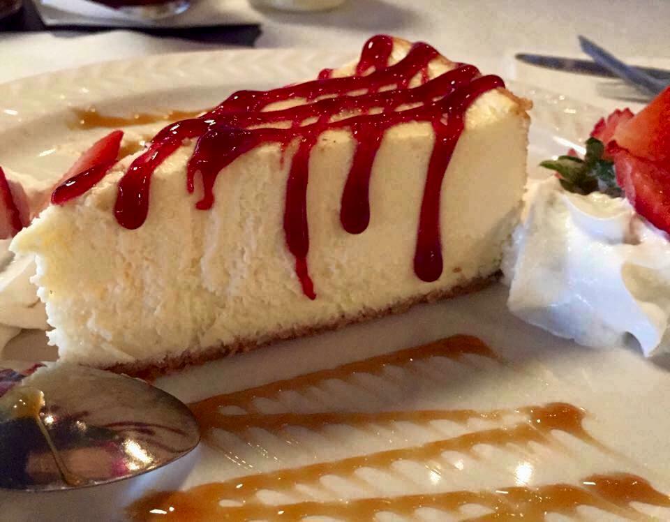 New York style cheesecake with a golden graham cracker crust